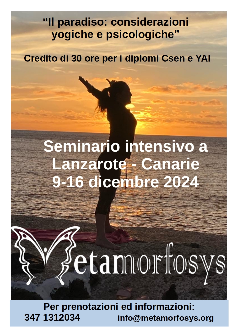 Lanzarote – 9-16 Dicembre 2024 – Seminario dal titolo “Il paradiso: considerazioni  yogiche e psicologiche”