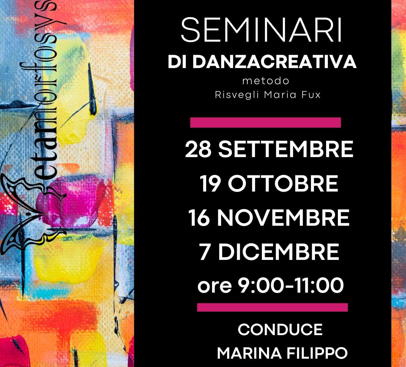 Seminari di Danza Creativa – calendario da settembre a dicembre