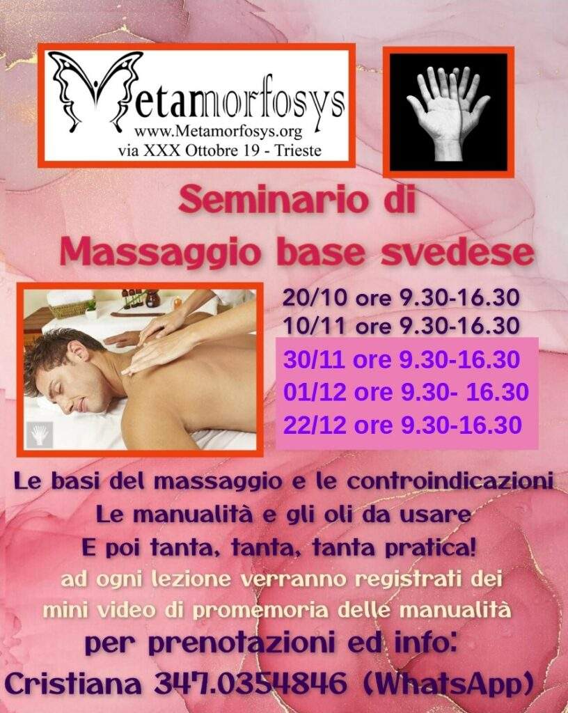 Seminario di Massaggio Base Svedese